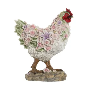 Figura gallina con flores (modelo 2)