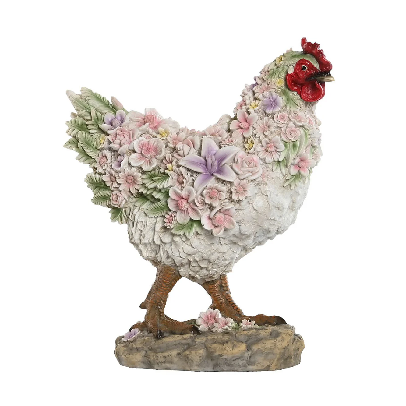 Figura gallina con flores (modelo 2) - Imagen 2