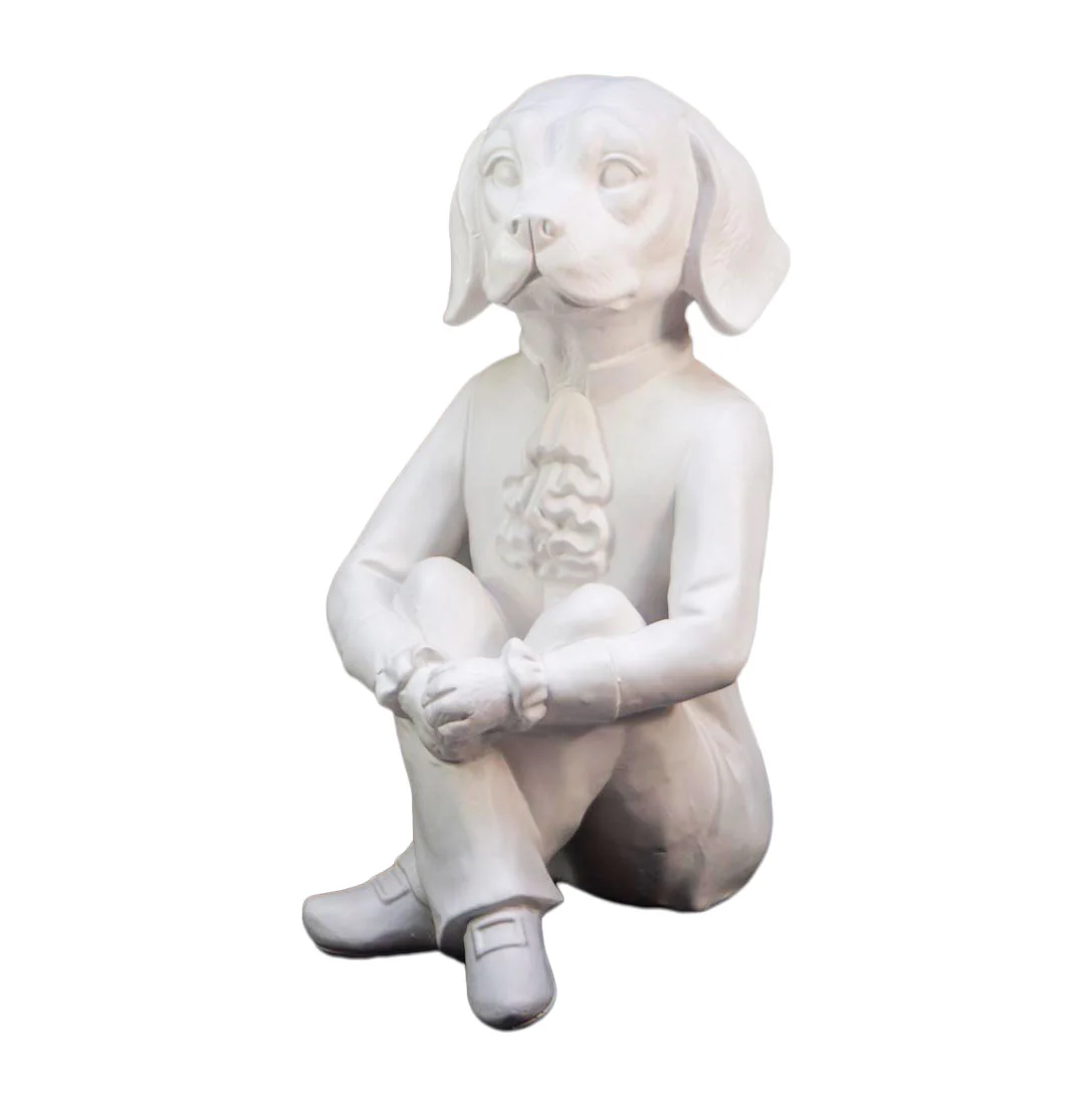Figura perro blanco sentado